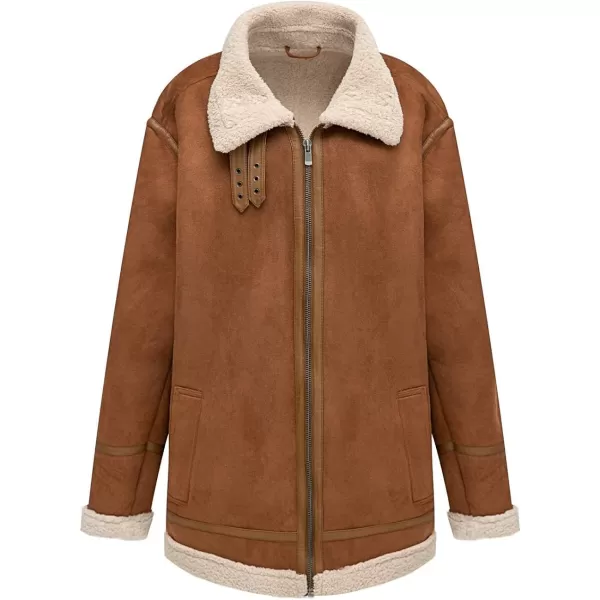 Bellivera Mens Faux Fur Suede Leather Plus Size Coat, Spring and Winter Fashion Thicken Warm Outwear Sherpa Jacket