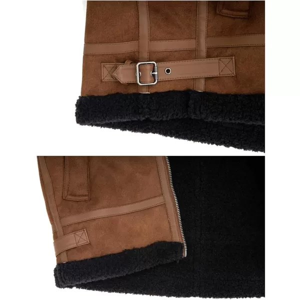 Bellivera Mens Faux Fur Suede Leather Plus Size Coat, Spring and Winter Fashion Thicken Warm Outwear Sherpa Jacket