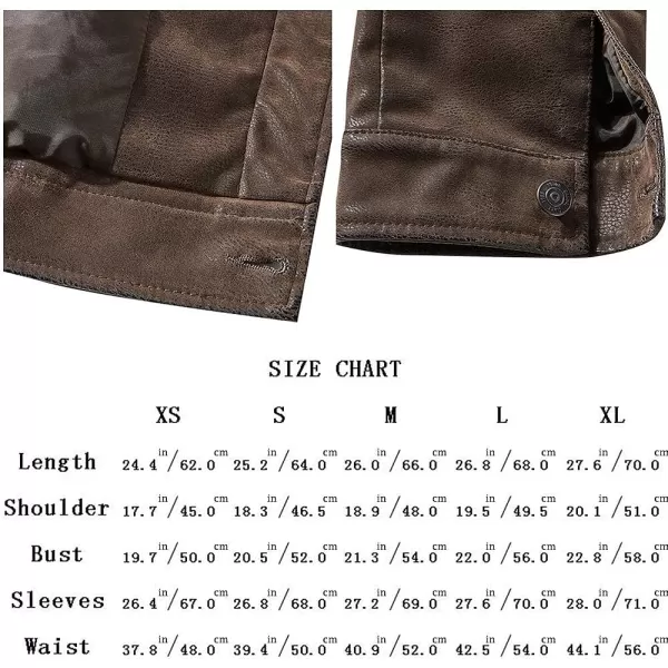Bellivera Men's Faux Leather Jacket Motorcycle Biker Coat PU Slim Button Down Bomber Outwear