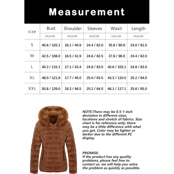 Bellivera Women Double Sided Faux Fur Jacket Spring and Winter Fashion Reversible Hood Puffer Coat with Fur Collar