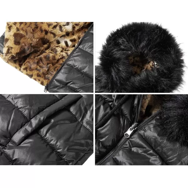 Bellivera Women Double Sided Faux Fur Jacket Spring and Winter Fashion Reversible Hood Puffer Coat with Fur Collar