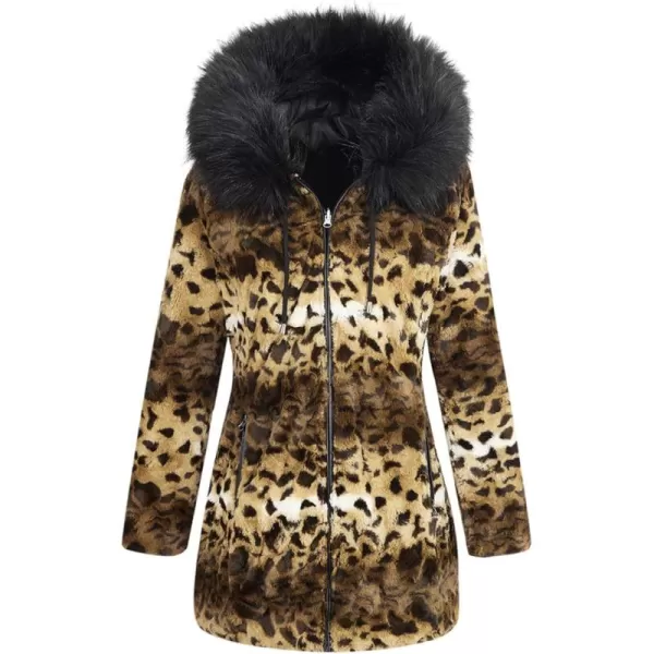 Bellivera Women Double Sided Faux Fur Jacket Spring and Winter Fashion Reversible Hood Puffer Coat with Fur Collar