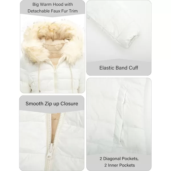 Bellivera Women Double Sided Faux Fur Jacket Spring and Winter Fashion Reversible Hood Puffer Coat with Fur Collar