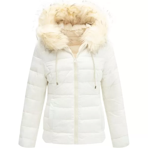 Bellivera Women Double Sided Faux Fur Jacket Spring and Winter Fashion Reversible Hood Puffer Coat with Fur Collar