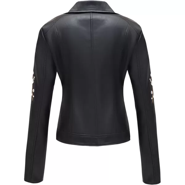 Bellivera Women Faux Leather Casual Jacket, Fall and Spring Fashion Motorcycle Bike Coat
