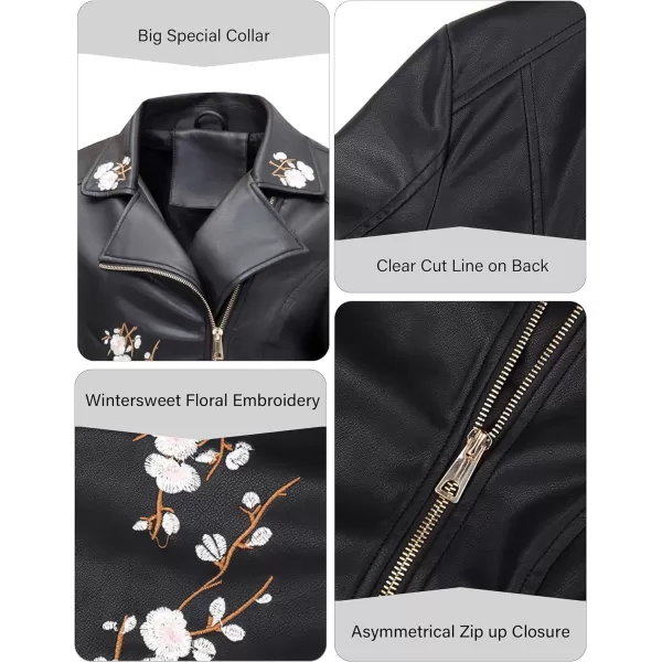 Bellivera Women Faux Leather Casual Jacket, Fall and Spring Fashion Motorcycle Bike Coat