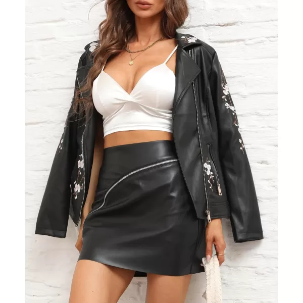 Bellivera Women Faux Leather Casual Jacket, Fall and Spring Fashion Motorcycle Bike Coat