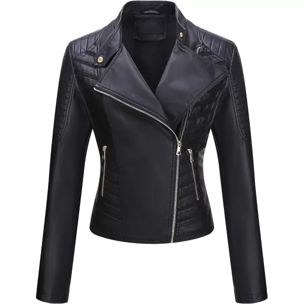 Bellivera Women Faux Leather Casual Jacket, Fall and Spring Fashion Motorcycle Bike Coat