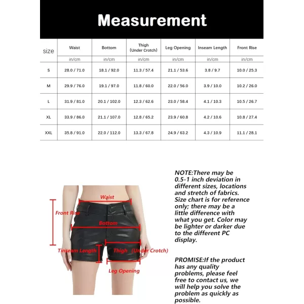 Bellivera Women Faux Leather High Waist Stretchy Winter Motorcycle Shorts