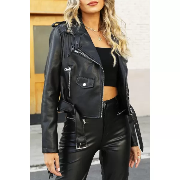 Bellivera Women Faux Leather Jacket Blazer PU Shirt Long Sleeve Oversize Shacket Coat