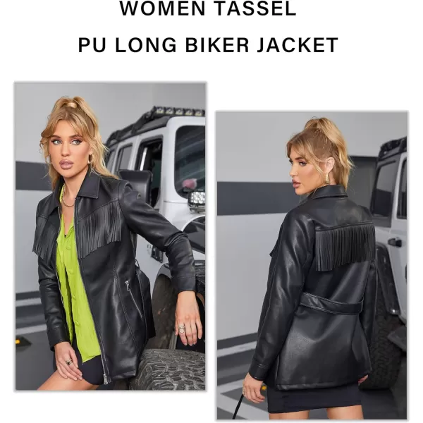 Bellivera Women Faux Leather Jacket Blazer PU Shirt Long Sleeve Oversize Shacket Coat