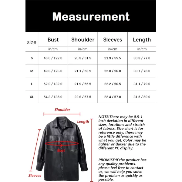 Bellivera Women Faux Leather Jacket Blazer PU Shirt Long Sleeve Oversize Shacket Coat