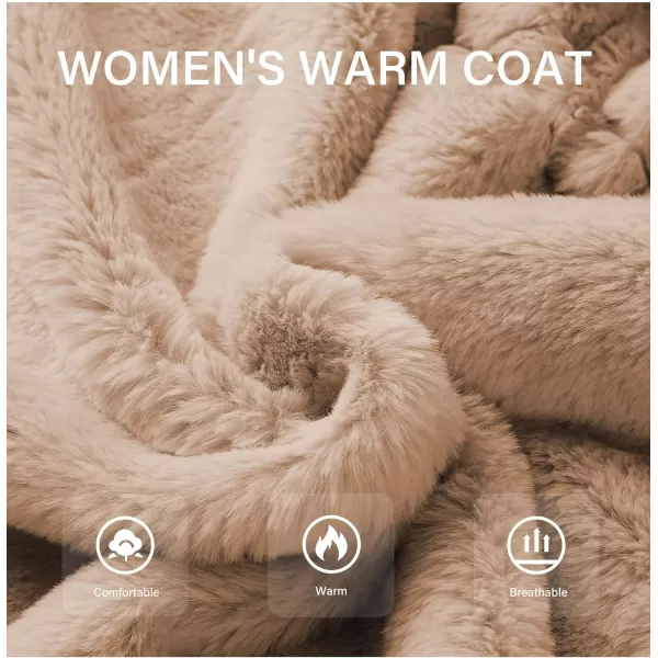 Bellivera Women Fleece Jacket, Spring and Winter Fashion Faux Fur Coat Long Fuzzy Hood Fluffy Sherpa Overcoat