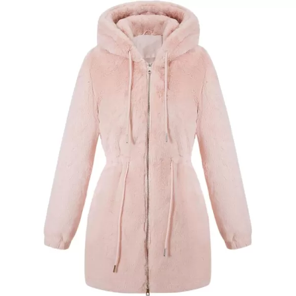 Bellivera Women Fleece Jacket, Spring and Winter Fashion Faux Fur Coat Long Fuzzy Hood Fluffy Sherpa Overcoat