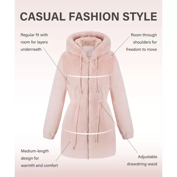 Bellivera Women Fleece Jacket, Spring and Winter Fashion Faux Fur Coat Long Fuzzy Hood Fluffy Sherpa Overcoat