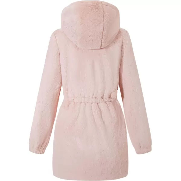 Bellivera Women Fleece Jacket, Spring and Winter Fashion Faux Fur Coat Long Fuzzy Hood Fluffy Sherpa Overcoat