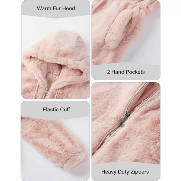 Bellivera Women Fleece Jacket, Spring and Winter Fashion Faux Fur Coat Long Fuzzy Hood Fluffy Sherpa Overcoat