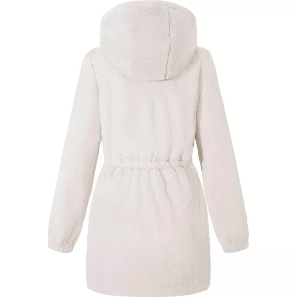 Bellivera Women Fleece Jacket, Spring and Winter Fashion Faux Fur Coat Long Fuzzy Hood Fluffy Sherpa Overcoat
