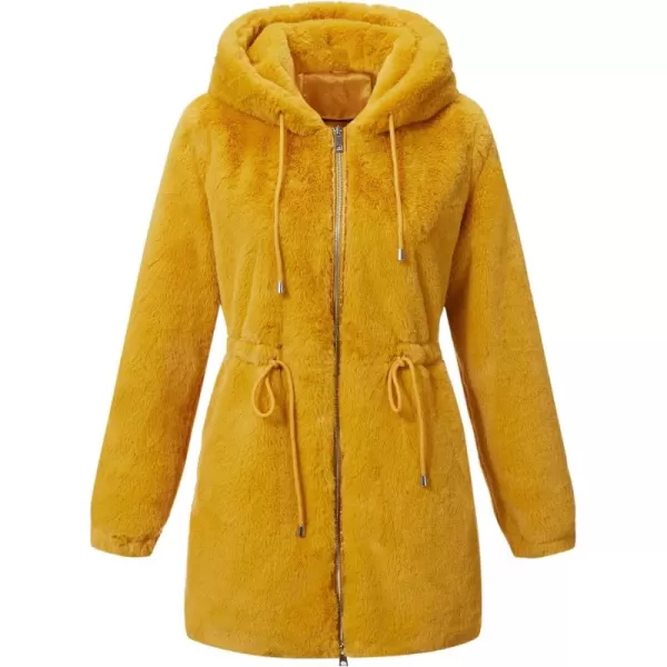 Bellivera Women Fleece Jacket, Spring and Winter Fashion Faux Fur Coat Long Fuzzy Hood Fluffy Sherpa Overcoat