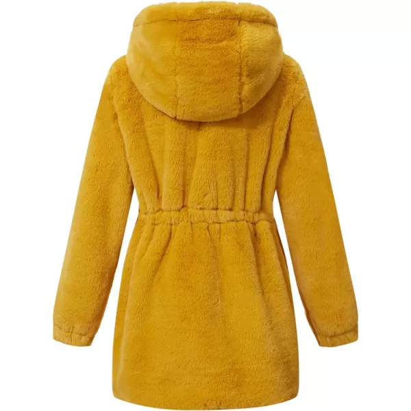 Bellivera Women Fleece Jacket, Spring and Winter Fashion Faux Fur Coat Long Fuzzy Hood Fluffy Sherpa Overcoat
