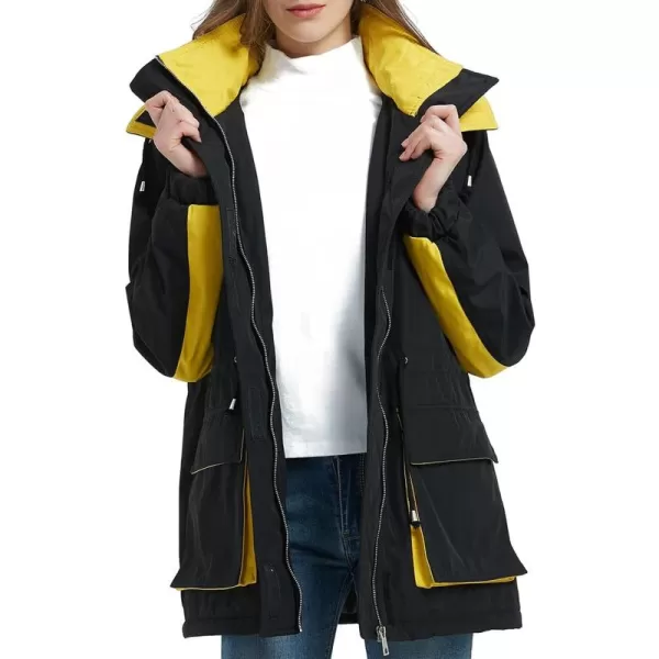 Bellivera Women Outdoor Windbreaker Ski Jacket Spring and Winter Fashion Warm Padding Snow Mountain Coat with Hood