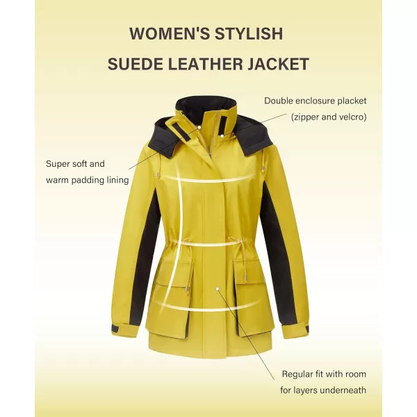 Bellivera Women Outdoor Windbreaker Ski Jacket Spring and Winter Fashion Warm Padding Snow Mountain Coat with Hood
