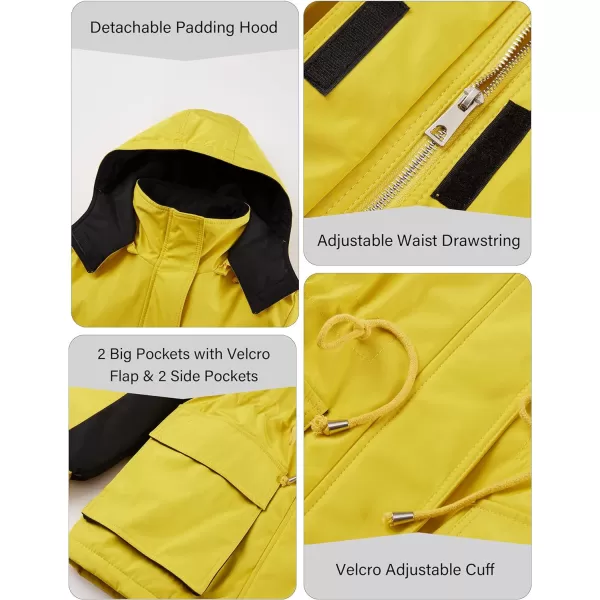 Bellivera Women Outdoor Windbreaker Ski Jacket Spring and Winter Fashion Warm Padding Snow Mountain Coat with Hood