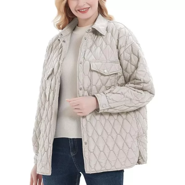 Bellivera Women Quilted Lightweight Coat Puffer Padded Spring Short Button Jacket