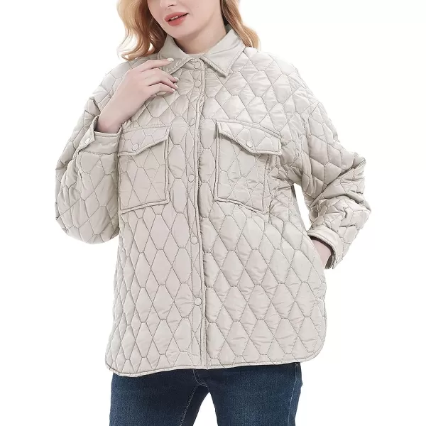 Bellivera Women Quilted Lightweight Coat Puffer Padded Spring Short Button Jacket