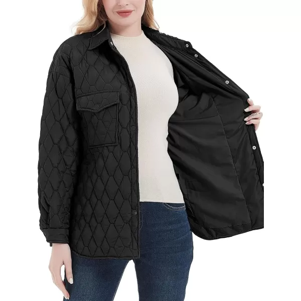 Bellivera Women Quilted Lightweight Coat Puffer Padded Spring Short Button Jacket
