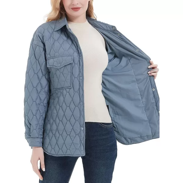 Bellivera Women Quilted Lightweight Coat Puffer Padded Spring Short Button Jacket