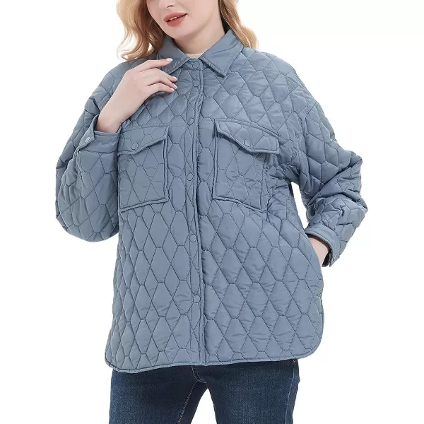 Bellivera Women Quilted Lightweight Coat Puffer Padded Spring Short Button Jacket