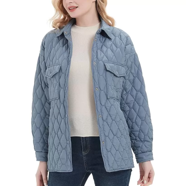 Bellivera Women Quilted Lightweight Coat Puffer Padded Spring Short Button Jacket