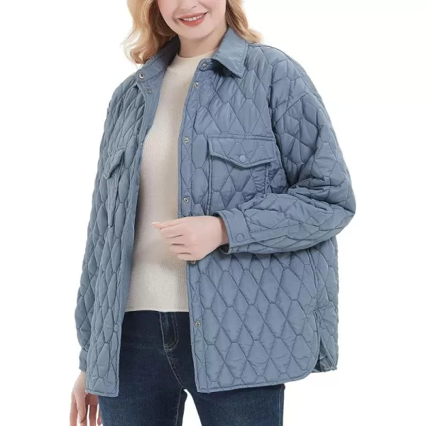Bellivera Women Quilted Lightweight Coat Puffer Padded Spring Short Button Jacket