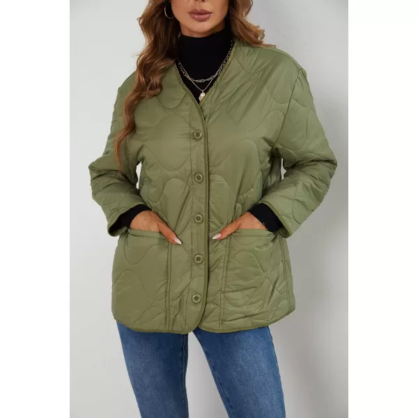 Bellivera Women Quilted Lightweight Coat Puffer Padded Spring Short Button Jacket