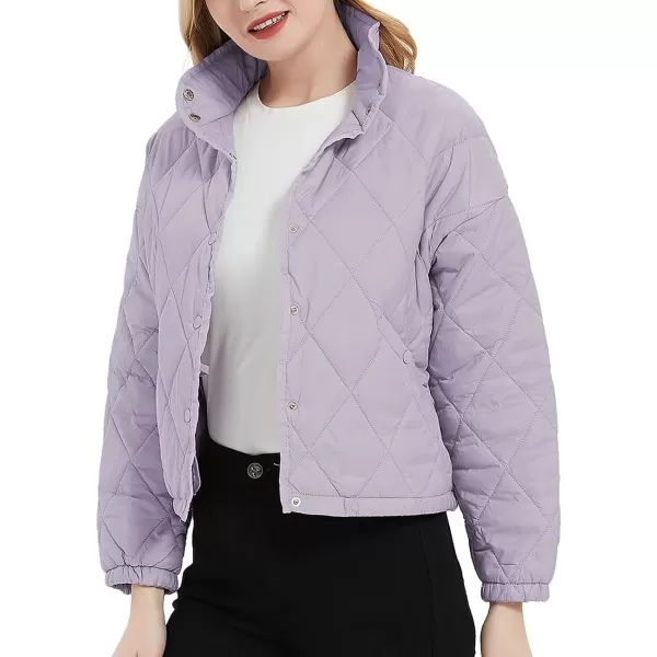Bellivera Women Quilted Lightweight Coat Puffer Padded Spring Short Button Jacket
