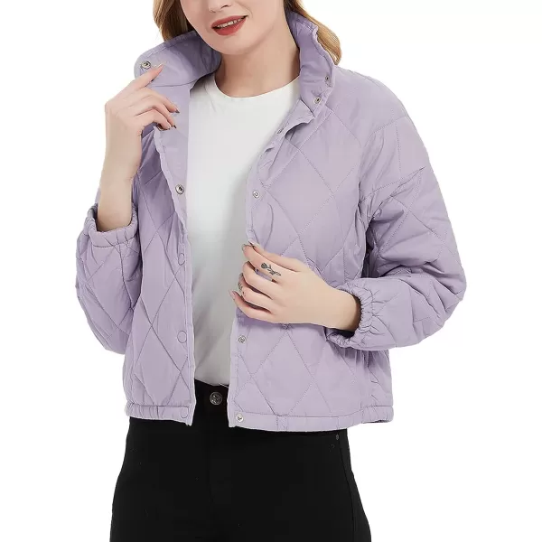 Bellivera Women Quilted Lightweight Coat Puffer Padded Spring Short Button Jacket
