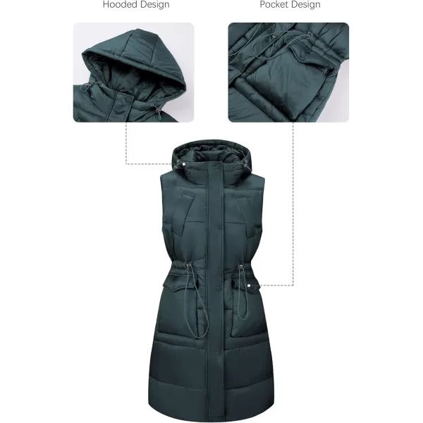 Bellivera Women Vest Quilted Lightweight Puffer Coat Sleeveless Hooded Waistcoat