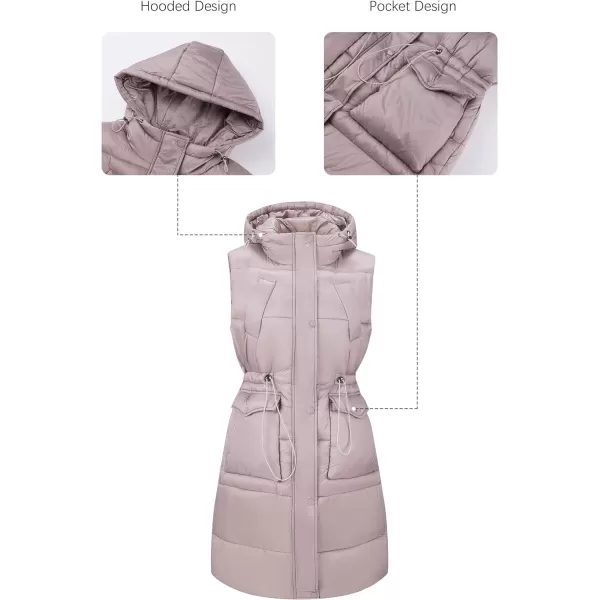 Bellivera Women Vest Quilted Lightweight Puffer Coat Sleeveless Hooded Waistcoat