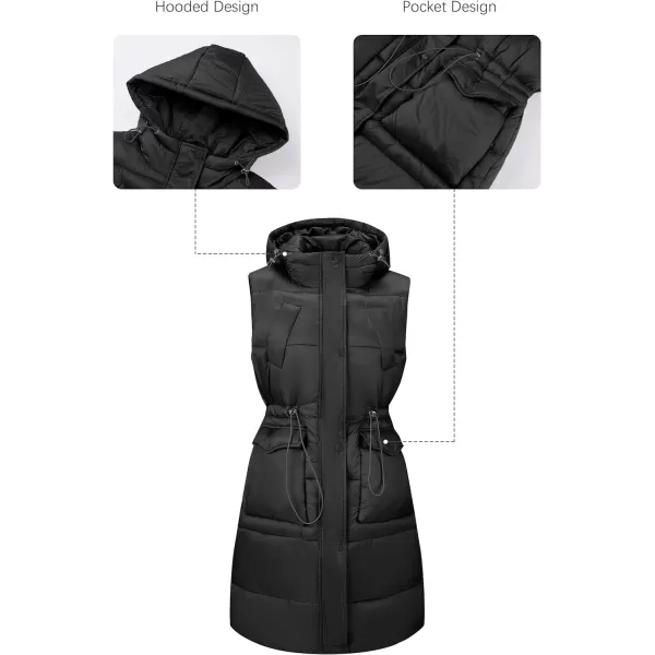 Bellivera Women Vest Quilted Lightweight Puffer Coat Sleeveless Hooded Waistcoat