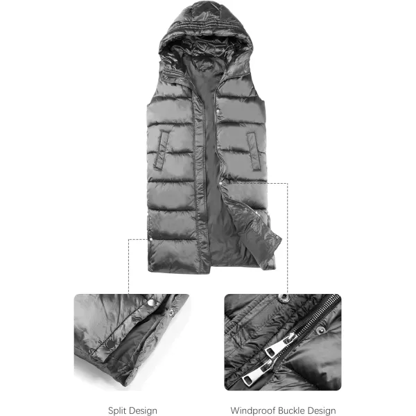 Bellivera Women Vest Quilted Lightweight Puffer Coat Sleeveless Hooded Waistcoat