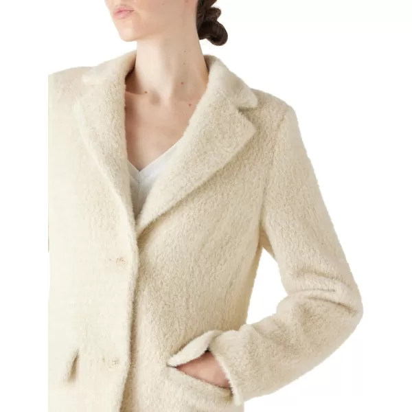 Bellivera Women's Blazer Coat Faux Fur Fluffy Furry Jacket Long Sleeve Lapel Winter Office Open Front Overcoat