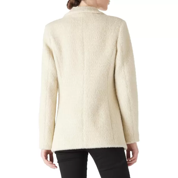 Bellivera Women's Blazer Coat Faux Fur Fluffy Furry Jacket Long Sleeve Lapel Winter Office Open Front Overcoat