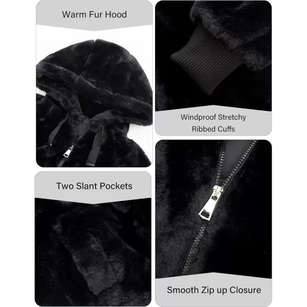 Bellivera Women's Faux Fur Fleece Coat, Spring and Winter Fashion Short Shearling Fuzzy Jacket with Hood