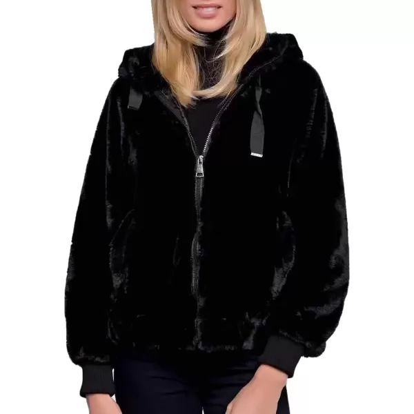 Bellivera Women's Faux Fur Fleece Coat, Spring and Winter Fashion Short Shearling Fuzzy Jacket with Hood