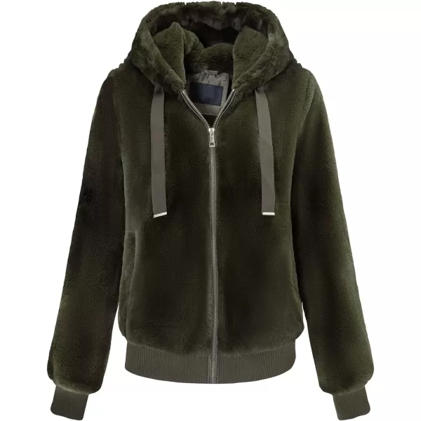 Bellivera Women's Faux Fur Fleece Coat, Spring and Winter Fashion Short Shearling Fuzzy Jacket with Hood