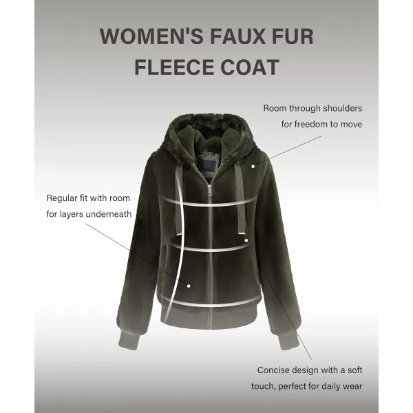 Bellivera Women's Faux Fur Fleece Coat, Spring and Winter Fashion Short Shearling Fuzzy Jacket with Hood
