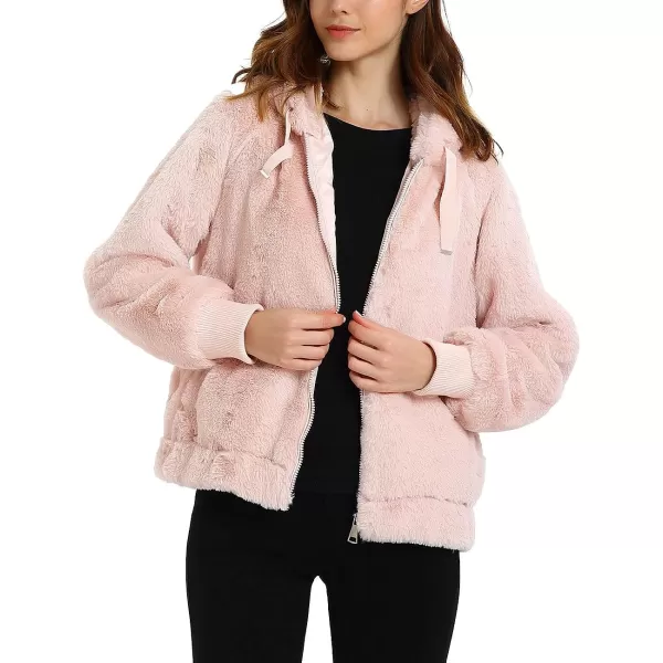 Bellivera Women's Faux Fur Fleece Coat, Spring and Winter Fashion Short Shearling Fuzzy Jacket with Hood