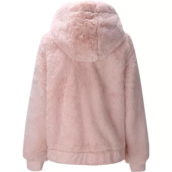 Bellivera Women's Faux Fur Fleece Coat, Spring and Winter Fashion Short Shearling Fuzzy Jacket with Hood