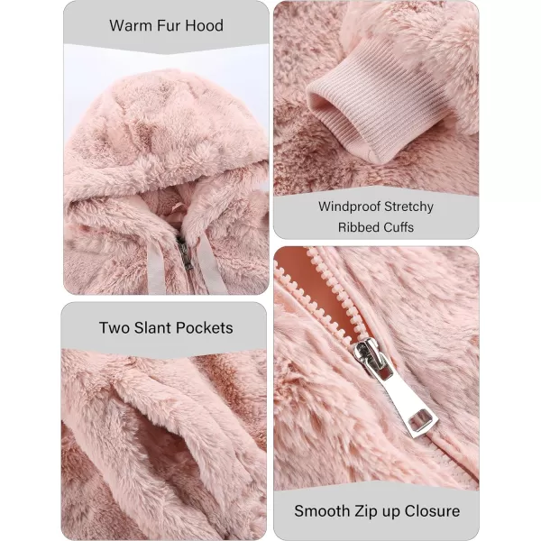 Bellivera Women's Faux Fur Fleece Coat, Spring and Winter Fashion Short Shearling Fuzzy Jacket with Hood